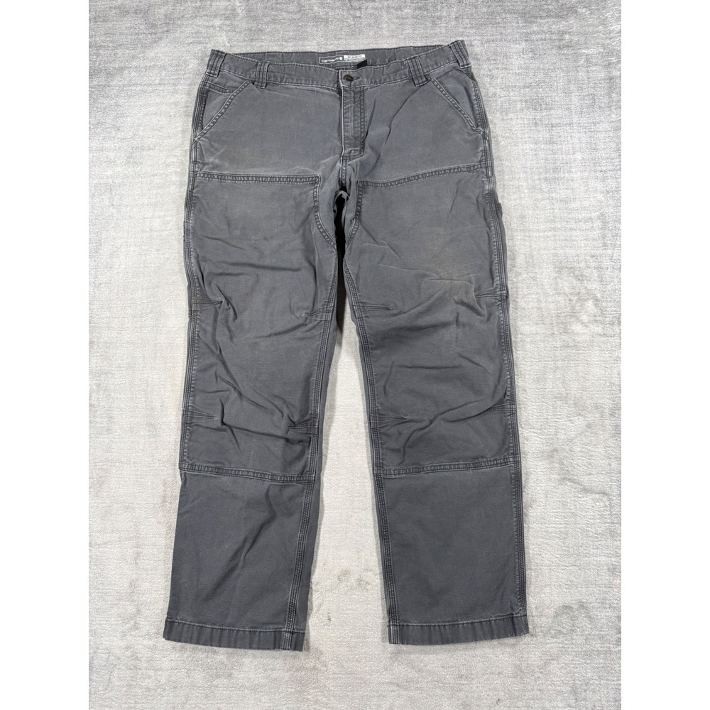 Carhartt Pants Mens 38x32 Gray Relaxed Fit Double Knee Utility BN2802 Workwear